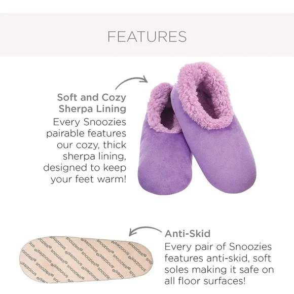 Snoozies! White Sequin Machine Washable NonSkid Soles Sherpa Lined Slippers-9/10 - Picture 5 of 8